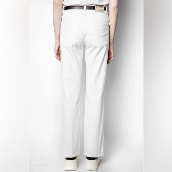 Zadig and Voltaire Pistol Blanc Flare White Jeans - Picture 7 of 13